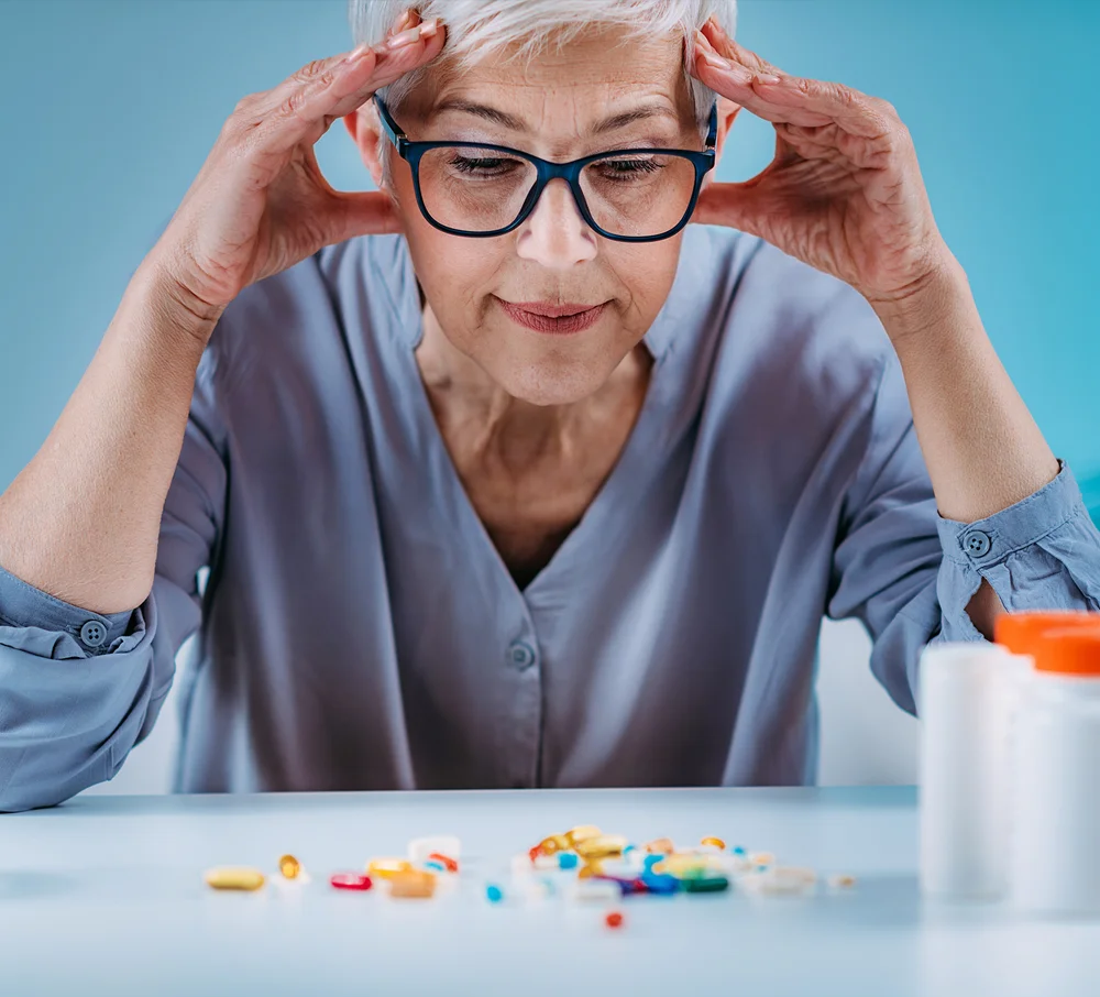 woman confused about her medication